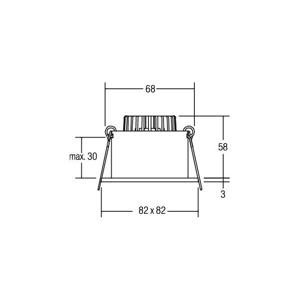 BRUMBERG LED-Einbaudownlight 350 mA, 6 W, 38°, 2700 K, quadratisch, starr, weiss, IP54 ( BRUMBERG LED-Einbaudownlight 350 mA, 6 W, 38°, 2700 K, quadratisch, starr, weiss, IP54 (